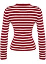 Trendyol Dark Red Basic Striped Knitwear Sweater