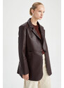 DEFACTO Water Repellent Faux Leather Jacket