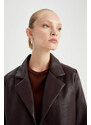 DEFACTO Water Repellent Faux Leather Jacket