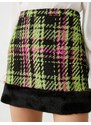 Koton Plush Detailed Tweed Mini Skirt