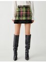 Koton Plush Detailed Tweed Mini Skirt