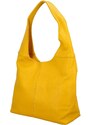 Delami Vera Pelle Velká dámská kožená kabelka Hayley, výrazná žlutá