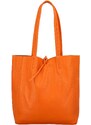 Delami Vera Pelle Jednoduchá kožená kabelka přes rameno Rita, oranžová