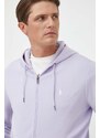 Mikina Polo Ralph Lauren pánská, fialová barva, s kapucí, hladká
