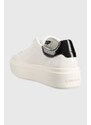 Kožené sneakers boty Calvin Klein SQUARED FLATFORM CUP bílá barva, HW0HW01775