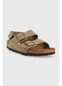 Dětské semišové sandály Birkenstock Milano béžová barva