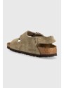 Dětské semišové sandály Birkenstock Milano béžová barva