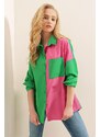 Bigdart 20116 Color Block Shirt - Green