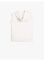 Koton Hooded T-Shirt, Sleeveless, Kangaroo Print with Pocket