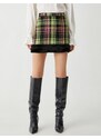 Koton Plush Detailed Tweed Mini Skirt