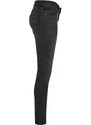 URBAN CLASSICS Ladies Mid Waist Skinny Jeans - black washed