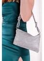 Paris Style Stříbrná společenská kabelka na rameno Kimmy