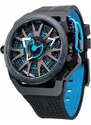 Černé pánské hodinky Mazzucato Watches s gumovým páskem RIM Monza Black / Blue - 48MM Automatic