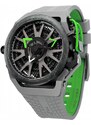 Černé pánské hodinky Mazzucato Watches s gumovým páskem RIM Monza Black / Green - 48MM Automatic