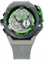 Černé pánské hodinky Mazzucato Watches s gumovým páskem RIM Monza Black / Green - 48MM Automatic