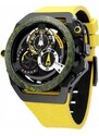 Černé pánské hodinky Mazzucato Watches s gumovým páskem RIM Monza Black / Yellow - 48MM Automatic