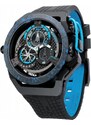 Černé pánské hodinky Mazzucato Watches s gumovým páskem RIM Monza Black / Blue - 48MM Automatic