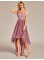 Ever Pretty Elegantní růžové šaty s prodlouženou sukní