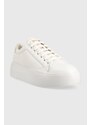 Kožené sneakers boty Calvin Klein BUBBLE CUPSOLE LACE bílá barva, HW0HW01778