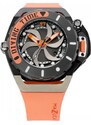 Černé pánské hodinky Mazzucato Watches s gumovým páskem RIM Scuba Black / Orange - 48MM Automatic