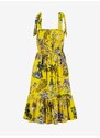 Žluté dámské květované šaty Blutsgeschwister Seaside Picknick Love - Dámské