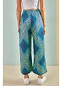 Bianco Lucci Women's Ethnic Pattern Loose Trousers 3935