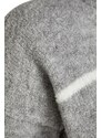 Trendyol šedý oversize pruhovaný pletený svetr Boucle