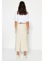 Trendyol Ecru Pocket Parachute Fabric Slit Woven Skirt