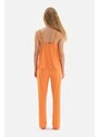 Dagi Orange Strap Button Detailed Viscose Pajama Set