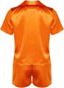 Trendyol Orange Embroidered Satin Shirt-Short Woven Pajamas Set