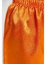 Trendyol Orange Embroidered Satin Shirt-Short Woven Pajamas Set