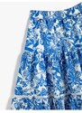 Koton Floral Midi Skirt with Elastic Waist, Cotton