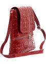 Kožená crossbody kabelka MiaMore 01-023 COCO tmavě červená