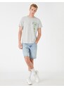 Koton Basic T-Shirt with a Printed Crew Neck