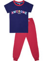 Winkiki Kids Wear Dívčí pyžamo Awesome - navy/malinová