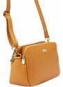 Dámská kožená crossbody kabelka MiaMore 01-046 camel