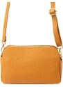 Dámská kožená crossbody kabelka MiaMore 01-046 camel