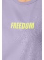 Trendyol Lilac 100% Cotton Slogan Printed Relaxed Crewneck Knitted T-Shirt