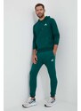 Mikina adidas pánská, zelená barva, s kapucí, hladká, IL3295