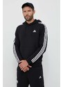 Mikina adidas pánská, černá barva, s kapucí, s aplikací, IB4028