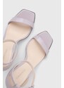 Kožené sandály Calvin Klein GEO STILETTO SANDAL fialová barva, HW0HW01610