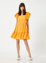 Koton Crew Neck Orange Above Knee Dress For Women 3sak80003ew