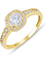 Lillian Vassago Zářivý zlatý prsten se zirkony LLV59-GR012