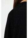 Trendyol černý pletený svetr s netopýřím rukávem