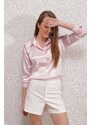 Bigdart 3964 Lightly Flowing Satin Shirt - Pink