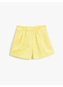 Koton Embroidered Shorts with Elastic Waist.