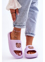 Kesi Lehké dámské pěnové pantofle s medvídkem fialove Lia