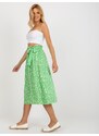Fashionhunters Světle zelená rozevlátá midi sukně od RUE PARIS
