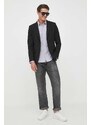 Košile Calvin Klein pánská, šedá barva, slim, s klasickým límcem