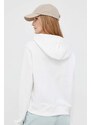 Bavlněná mikina Tommy Hilfiger dámská, bílá barva, s kapucí, s aplikací